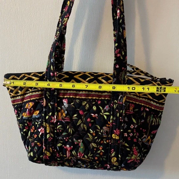 Vera Bradley Floral Ming Oriental Black Tote Bag- Medium - Picture 6 of 10